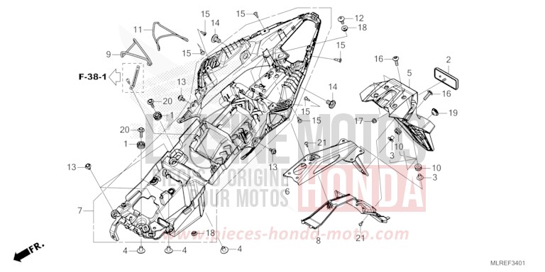 KOTFLUEGEL, HINTEN (2) von Hornet 500 GRAND PRIX RED (R380) von 2026